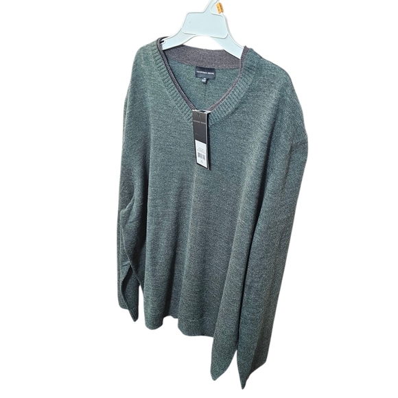Geoffrey Beene Men's V-Neck Hunter Green Sweater - Picture 1 of 3